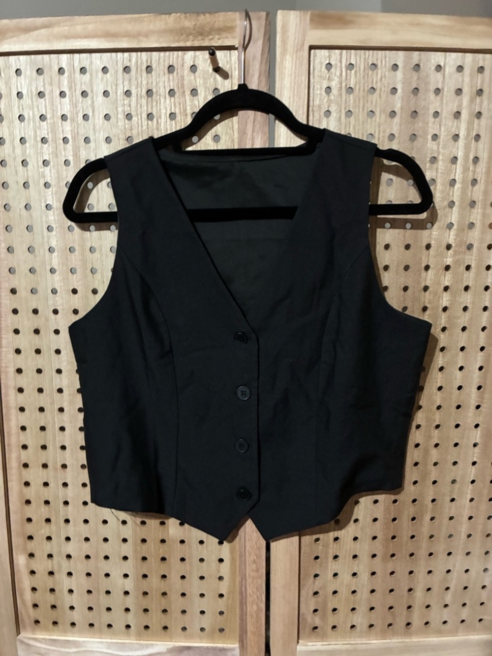 Classic Black Button-Up Vest, Kids M